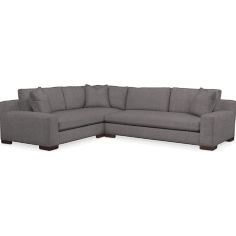Other Dimensions: Sectional measures 106 inches from left arm to corner and 132 inches from corner to right arm. Seat Depth (inches): 28". Dimensions by Piece: Right Arm Facing Chaise. Overall Dimensions: 86"W x 46"D x …